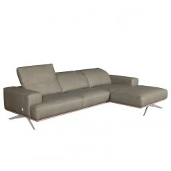 Loftscape Ecksofa Iglesia - Echtleder - Echtleder Nadra: Grau - Longchair davorstehend rechts - Silber - Buche -Wohnzimmermöbel boutique en ligne 1000189630 200102 11281200132 DETAILS P000000001000189630