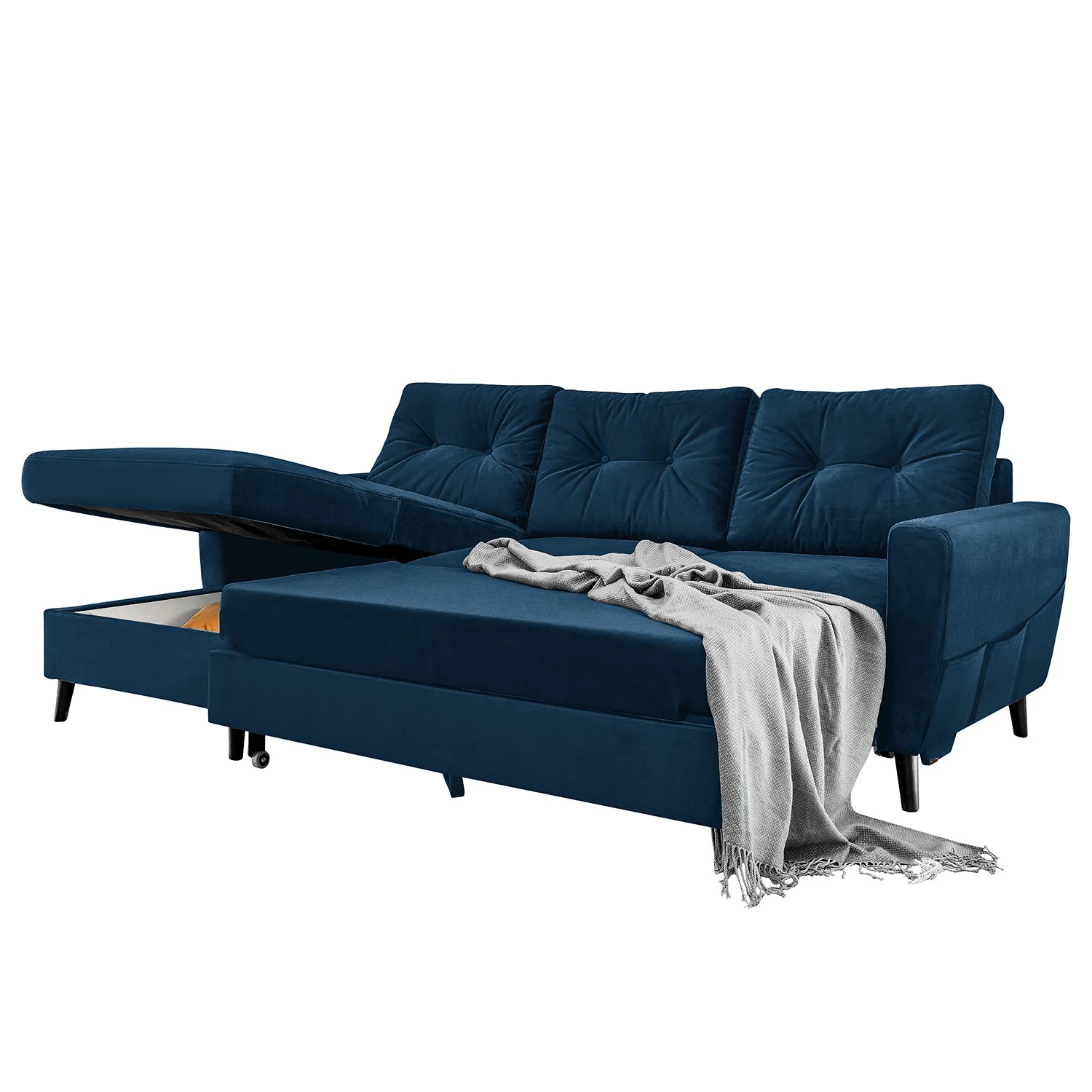 Mørteens Ecksofa Sola III - Samt - Marineblau - Longchair davorstehend links - Schlaffunktion - Bettkasten 6 Mørteens Ecksofa Sola III - Samt - Marineblau - Longchair davorstehend links - Schlaffunktion - Bettkasten – Bild 6