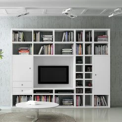 Loftscape Wohnwand Emporior II - Cremeweiß