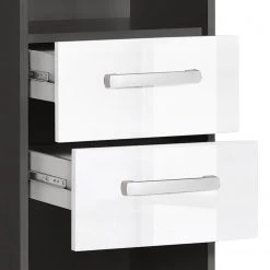 Furnitive Aktenregal Buzy - Hochglanz Weiß / Anthrazit -Wohnzimmermöbel boutique en ligne 1000191311 191031 16045300016 DETAILS P000000001000191311