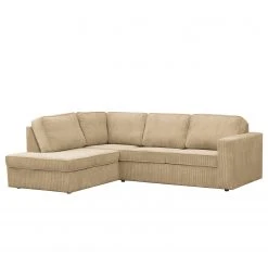 Ars Natura Ecksofa Jacuma - Cord - Beige - Ottomane davorstehend links