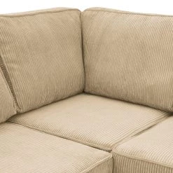 Ars Natura Ecksofa Jacuma - Cord - Beige - Ottomane davorstehend links -Wohnzimmermöbel boutique en ligne 1000191648 191121 19045701440 DETAILS P000000001000191648
