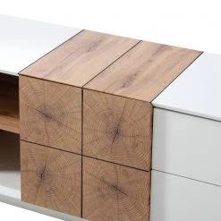 Loftscape TV-Lowboard Crecora - Weiß / Hirnholz Eiche -Wohnzimmermöbel boutique en ligne 1000191826 200814 06125200023 DETAILS P000000001000191826