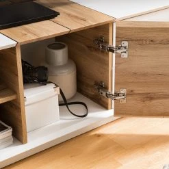 Loftscape TV-Lowboard Crecora - Weiß / Hirnholz Eiche -Wohnzimmermöbel boutique en ligne 1000191826 200930 14361000015 DETAILS P000000001000191826