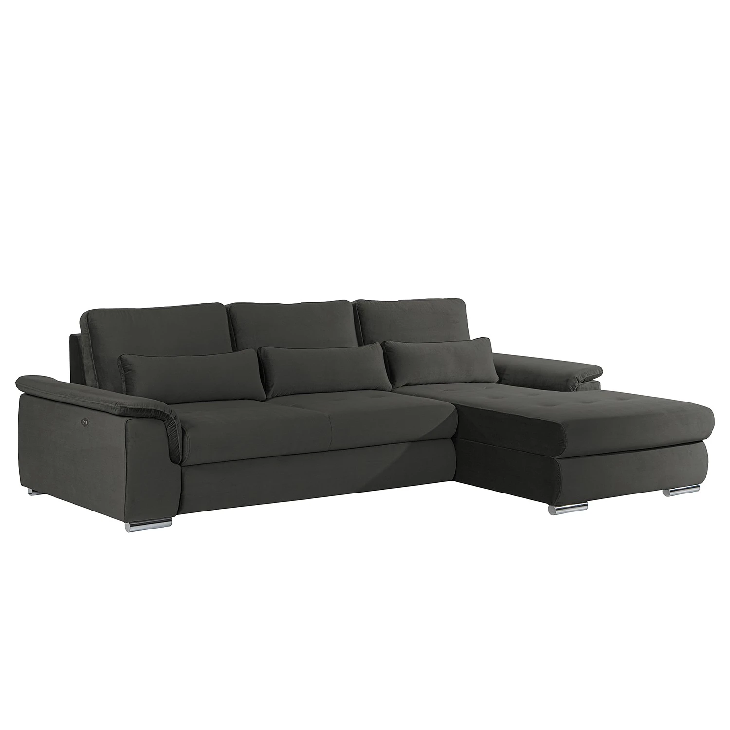 Loftscape Ecksofa Renay I - Samt Ravi: Anthrazit - Longchair davorstehend rechts 1 Loftscape Ecksofa Renay I - Samt Ravi: Anthrazit - Longchair davorstehend rechts