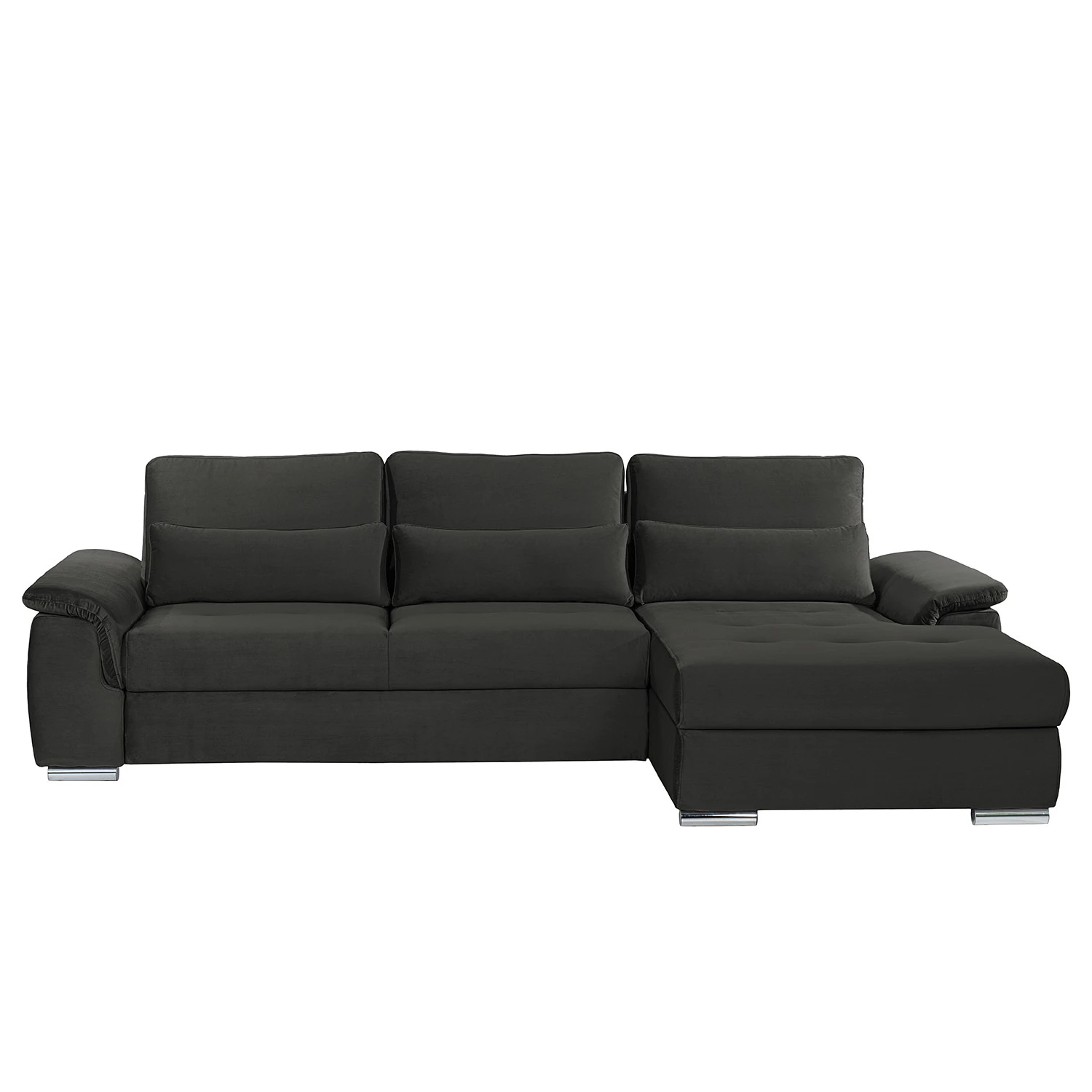 Loftscape Ecksofa Renay I - Samt Ravi: Anthrazit - Longchair davorstehend rechts 3 Loftscape Ecksofa Renay I - Samt Ravi: Anthrazit - Longchair davorstehend rechts – Bild 3
