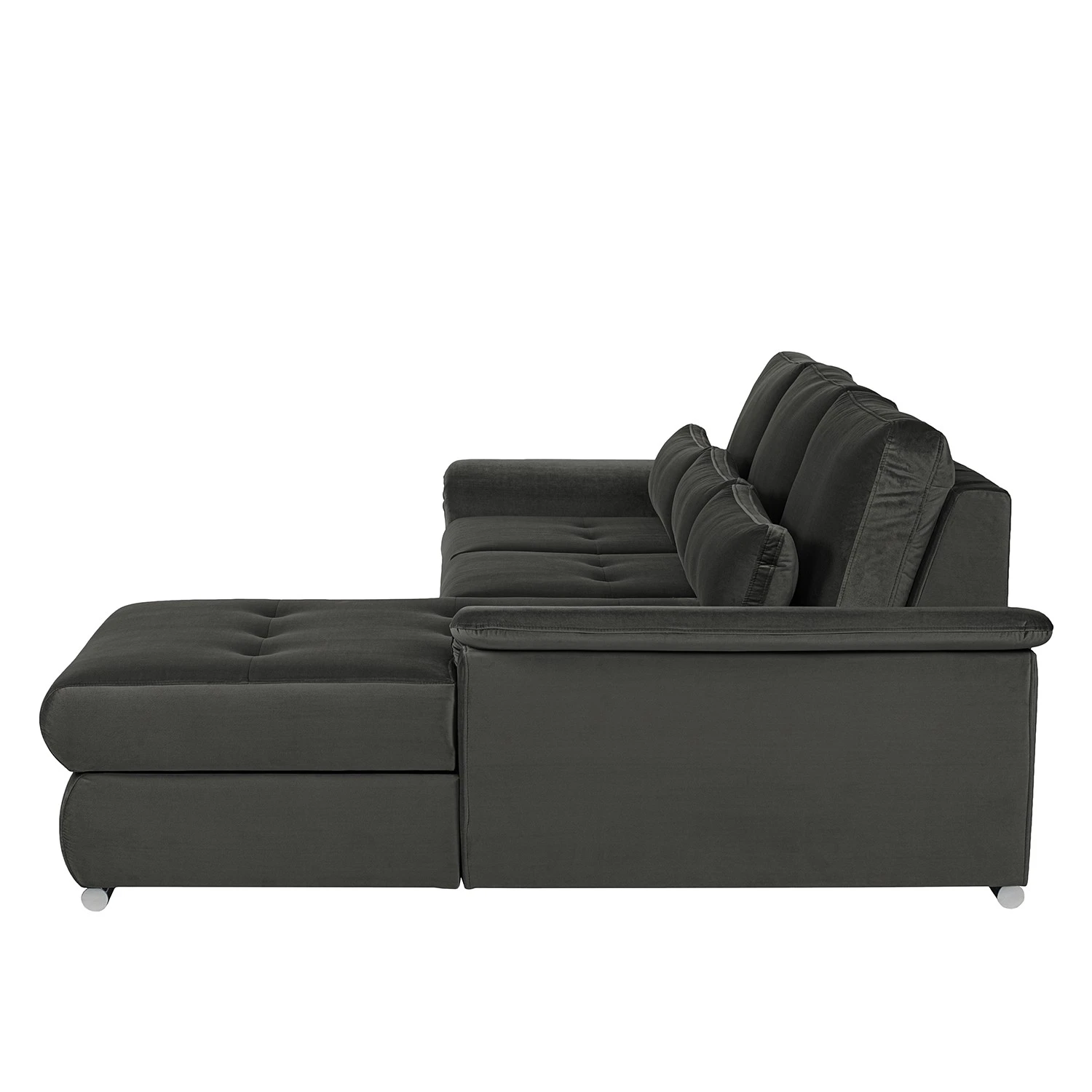 Loftscape Ecksofa Renay I - Samt Ravi: Anthrazit - Longchair davorstehend rechts 4 Loftscape Ecksofa Renay I - Samt Ravi: Anthrazit - Longchair davorstehend rechts – Bild 4