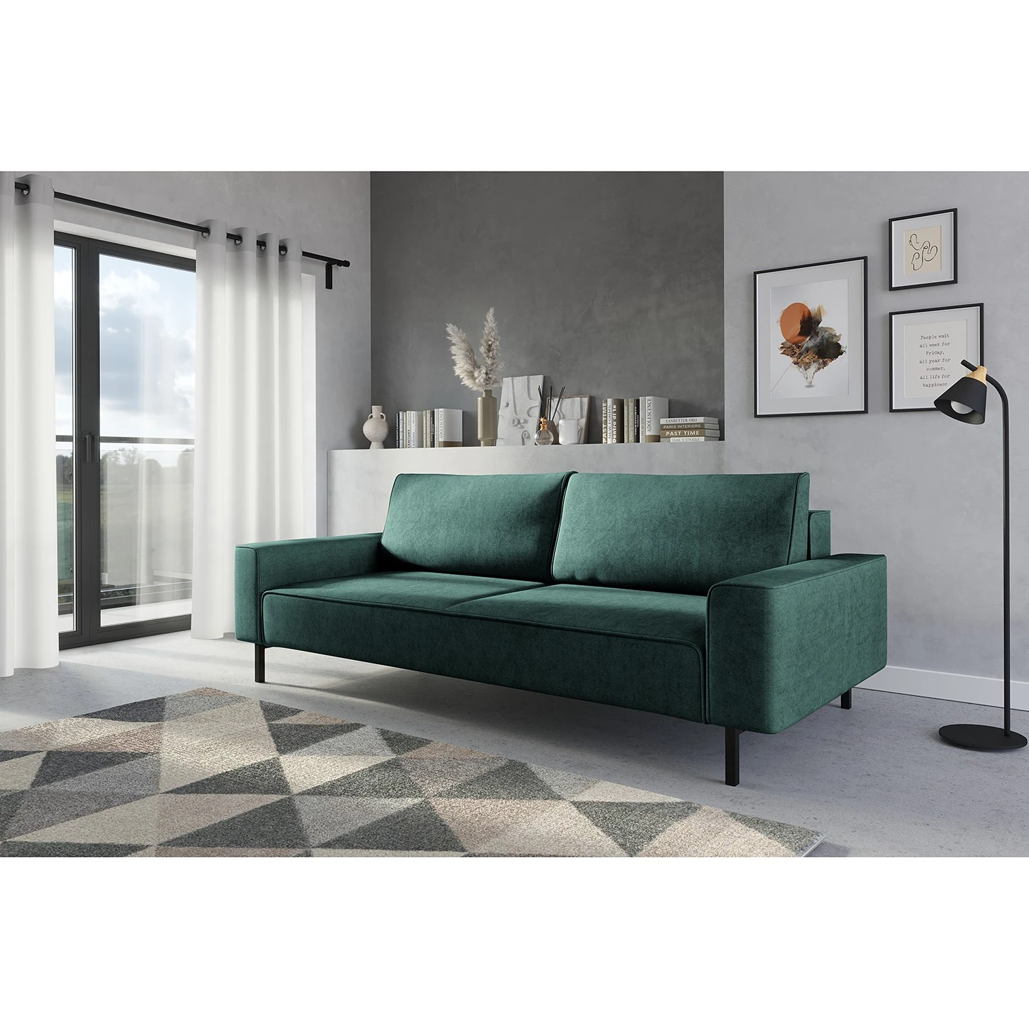 Norrwood Schlafsofa Tapio I - Samt - Samt Ravi: Petrol 2 Norrwood Schlafsofa Tapio I - Samt - Samt Ravi: Petrol – Bild 2