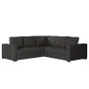 Loftscape Ecksofa Woodway I - Webstoff - Schwarz - Ottomane davorstehend rechts - Tablett