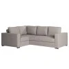 Loftscape Ecksofa Woodway II - Webstoff - Grau - Ottomane davorstehend links - Tablett
