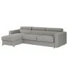 Loftscape Ecksofa Wissant I - Antiklederlook - Webstoff Confia: Hellgrau