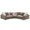 Maison Belfort Ecksofa Tahko - Microfaser / Webstoff / Samt - Braun / Beige