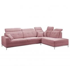 Fredriks Ecksofa Raisio - Webstoff - Mauve - Ottomane davorstehend rechts