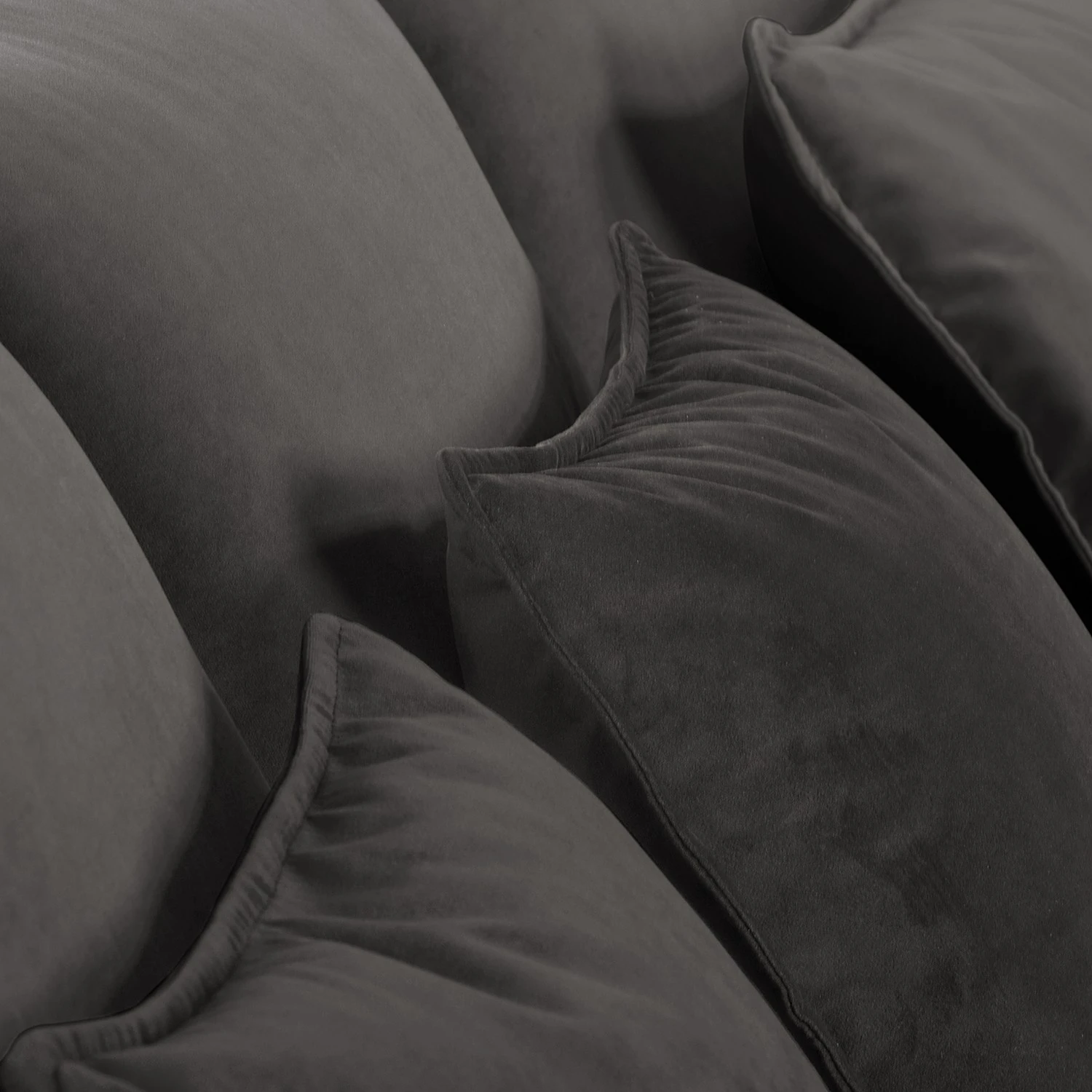 Fredriks Ecksofa Paimio - Samt - Grau - Longchair davorstehend links 7 Fredriks Ecksofa Paimio - Samt - Grau - Longchair davorstehend links – Bild 7