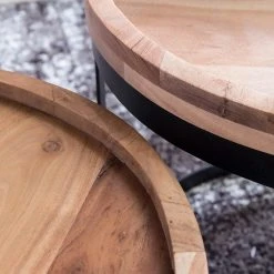 Naturoo Beistelltisch Palos I (2er-Set) - Akazie massiv / Metall - Akazie / Schwarz -Wohnzimmermöbel boutique en ligne 1000194221 200108 10051100123 DETAILS P000000001000194221