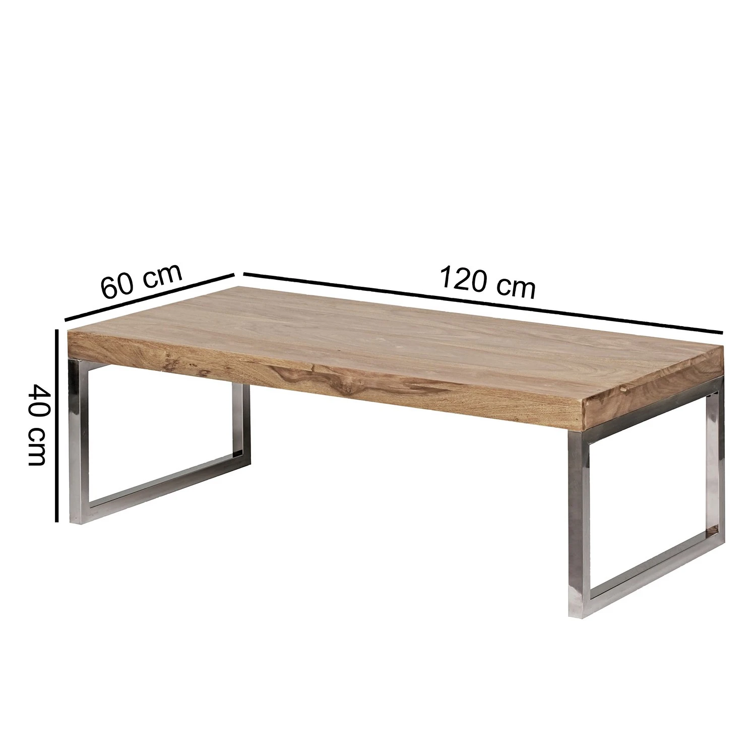 Naturoo Couchtisch Tolono - Akazie massiv / Edelstahl - Akazie / Chrom 6 Naturoo Couchtisch Tolono - Akazie massiv / Edelstahl - Akazie / Chrom – Bild 6