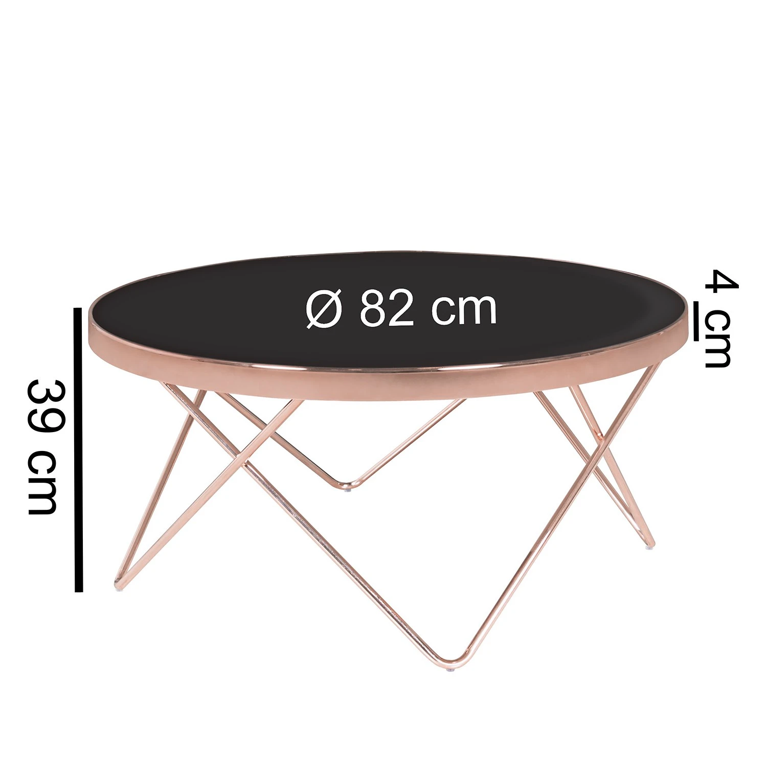 Jack & Alice Couchtisch Morgan - Glas / Metall - Schwarz / Kupfer 7 Jack & Alice Couchtisch Morgan - Glas / Metall - Schwarz / Kupfer – Bild 7