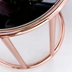 Jack & Alice Beistelltisch Evart - Glas / Metall - Schwarz / Kupfer -Wohnzimmermöbel boutique en ligne 1000194264 200108 10054700384 DETAILS P000000001000194264