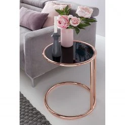 Jack & Alice Beistelltisch Evart - Glas / Metall - Schwarz / Kupfer -Wohnzimmermöbel boutique en ligne 1000194264 200108 10054700385 MOOD DETAILS P000000001000194264 mood