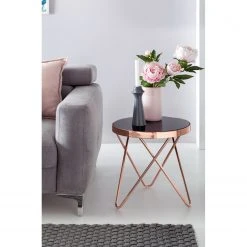 Jack & Alice Beistelltisch Morgan - Glas / Metall - Schwarz / Kupfer -Wohnzimmermöbel boutique en ligne 1000194267 200108 10054900402 MOOD DETAILS P000000001000194267 mood