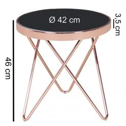 Jack & Alice Beistelltisch Morgan - Glas / Metall - Schwarz / Kupfer -Wohnzimmermöbel boutique en ligne 1000194267 200108 10055000403 SKETCH DETAILS P000000001000194267 sketch