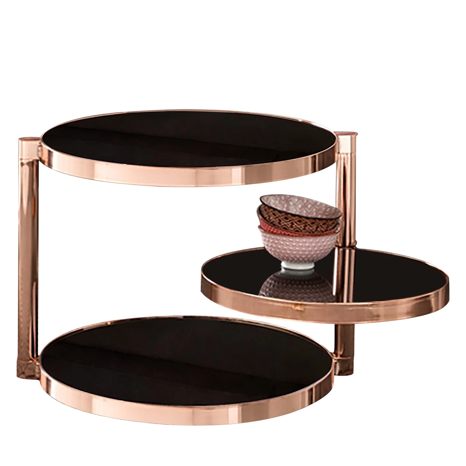 Jack & Alice Beistelltisch Cotopaxi - Glas / Metall - Schwarz / Kupfer 1 Jack & Alice Beistelltisch Cotopaxi - Glas / Metall - Schwarz / Kupfer