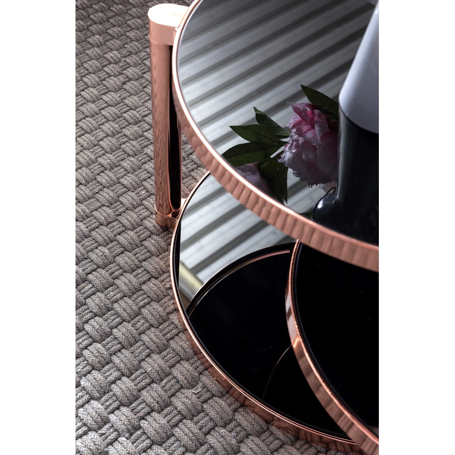 Jack & Alice Beistelltisch Cotopaxi - Glas / Metall - Schwarz / Kupfer 4 Jack & Alice Beistelltisch Cotopaxi - Glas / Metall - Schwarz / Kupfer – Bild 4