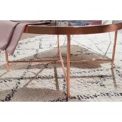 Jack & Alice Couchtisch Cushina - Glas / Metall - Marmor Schwarz Dekor / Kupfer -Wohnzimmermöbel boutique en ligne 1000194307 200108 10062500642 DETAILS P000000001000194307