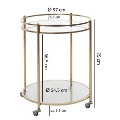 Jack & Alice Servierwagen Achill - Glas / Metall - Gold -Wohnzimmermöbel boutique en ligne 1000194308 200108 10062600650 SKETCH DETAILS P000000001000194308 sketch