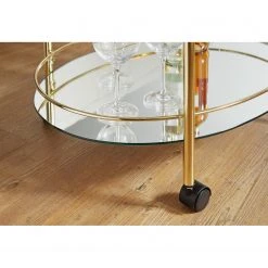 Jack & Alice Servierwagen Gowlan - Glas / Metall - Gold -Wohnzimmermöbel boutique en ligne 1000194322 200108 10063300712 DETAILS P000000001000194322