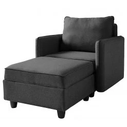 Fredriks XXL-Sessel Lavara - Webstoff - Dunkelgrau