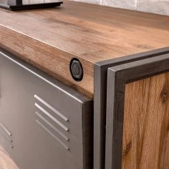 Ars manufacti Wohnwand Manchester II (4-teilig) - Akazie massiv / Metall - Akazie / Anthrazit -Wohnzimmermöbel boutique en ligne 1000196081 200430 15160100027 DETAILS P000000001000196081