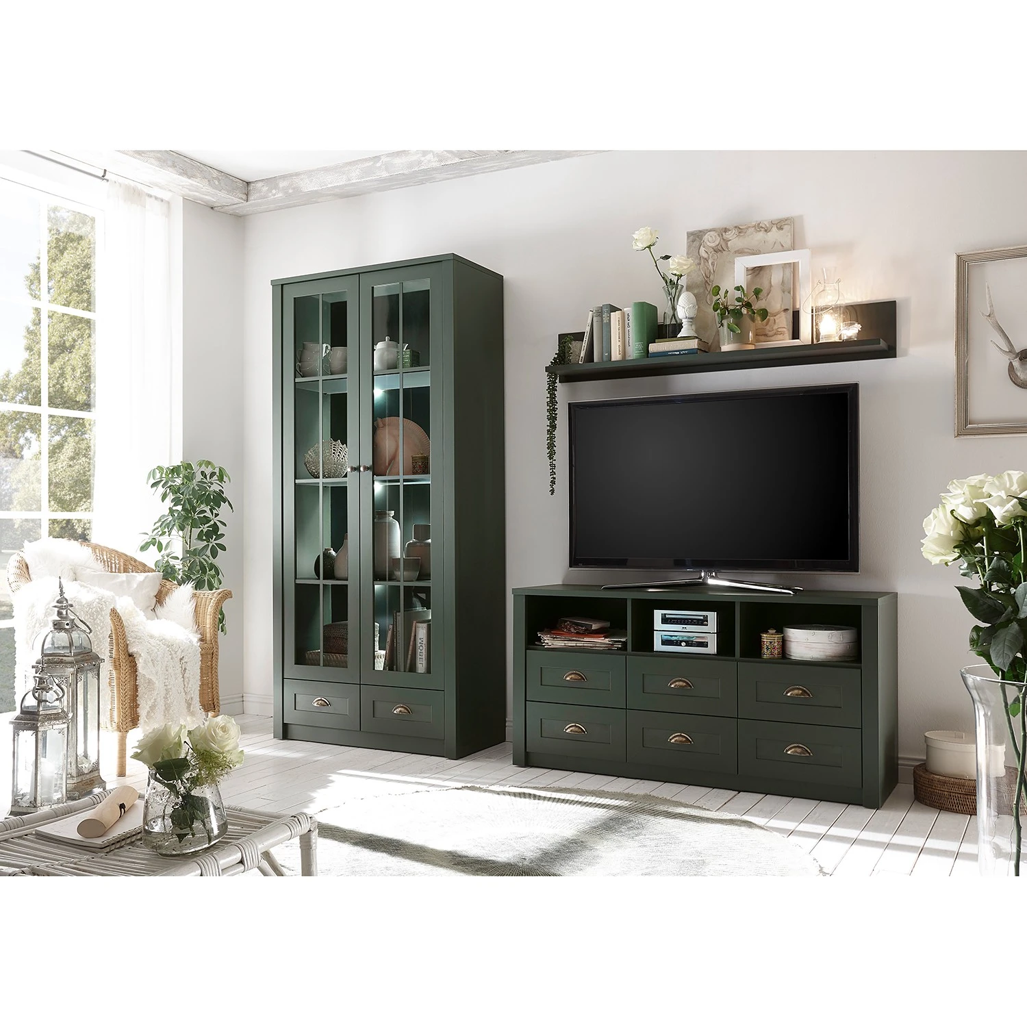 Ridgevalley TV-Lowboard Beauville I - Moosgrün / Gold 5 Ridgevalley TV-Lowboard Beauville I - Moosgrün / Gold – Bild 5