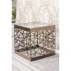 Red Living Beistelltisch Lindsfors I - Glas / Stahl - Antikbronze -Wohnzimmermöbel boutique en ligne 1000196485 191211 14162800027 MOOD DETAILS P000000001000196485 mood