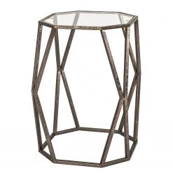 Red Living Beistelltisch Lindsfors III - Glas / Stahl - Antikbronze