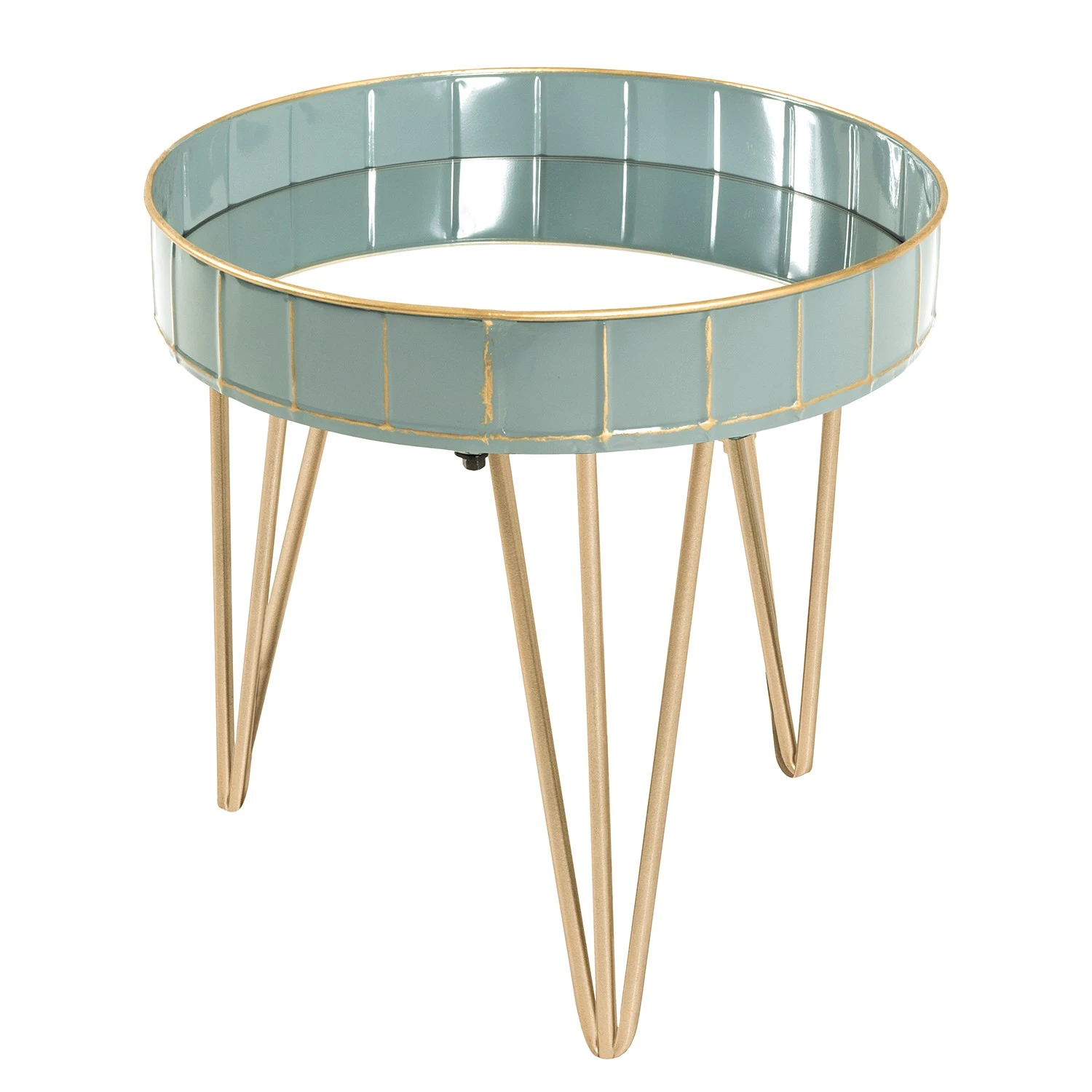 Norrwood Beistelltisch Krokvik II - Glas / Metall - Mint / Sandgrau 1 Norrwood Beistelltisch Krokvik II - Glas / Metall - Mint / Sandgrau