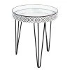 Norrwood Beistelltisch Ponemah I - Glas / Stahl - Schwarz / Weiß