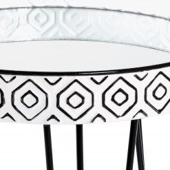 Norrwood Beistelltisch Ponemah I - Glas / Stahl - Schwarz / Weiß -Wohnzimmermöbel boutique en ligne 1000196491 191211 14163100053 DETAILS P000000001000196491