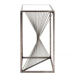 Red Living Beistelltisch Lixhult I - Glas / Stahl - Antiksilber -Wohnzimmermöbel boutique en ligne 1000196497 191211 14163400075 DETAILS P000000001000196497