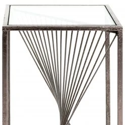 Red Living Beistelltisch Lixhult I - Glas / Stahl - Antiksilber -Wohnzimmermöbel boutique en ligne 1000196497 191211 14163400077 DETAILS P000000001000196497