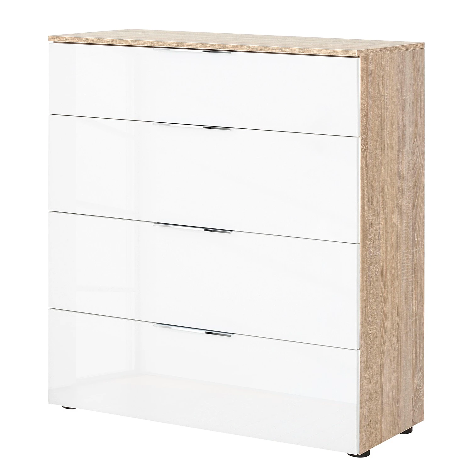 Maja Möbel Kommode Trend IV - Glas - Weiß / Eiche Sonoma Dekor 1 Maja Möbel Kommode Trend IV - Glas - Weiß / Eiche Sonoma Dekor