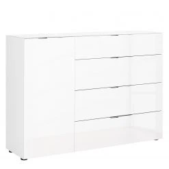 Maja Möbel Kommode Trend III - Glas - Weiß