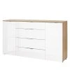 Maja Möbel Sideboard Trend II - Glas - Weiß / Eiche Sonoma Dekor