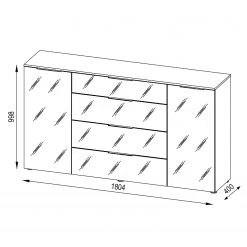 Maja Möbel Sideboard Trend II - Glas - Weiß / Eiche Sonoma Dekor 5 Maja Möbel Sideboard Trend II - Glas - Weiß / Eiche Sonoma Dekor -Wohnzimmermöbel boutique en ligne 1000197484 191129 08042100020 SKETCH DETAILS P000000001000197484 sketch