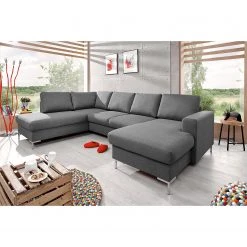 Fredriks Wohnlandschaft Sagata - Webstoff - Grau - Ottomane davorstehend links - Bettkasten - Schlaffunktion für dauerhafte Nutzung -Wohnzimmermöbel boutique en ligne 1000198259 200330 16522900138 MOOD DETAILS P000000001000198259 mood