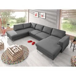 Fredriks Wohnlandschaft Sagata - Webstoff - Grau - Ottomane davorstehend links - Bettkasten - Schlaffunktion für dauerhafte Nutzung -Wohnzimmermöbel boutique en ligne 1000198259 200330 16524700142 MOOD DETAILS P000000001000198259 mood