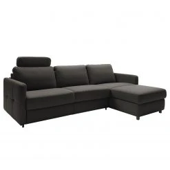 Fredriks Ecksofa Barbon - Flachgewebe - Anthrazit - Breite: 256 cm - Longchair davorstehend rechts