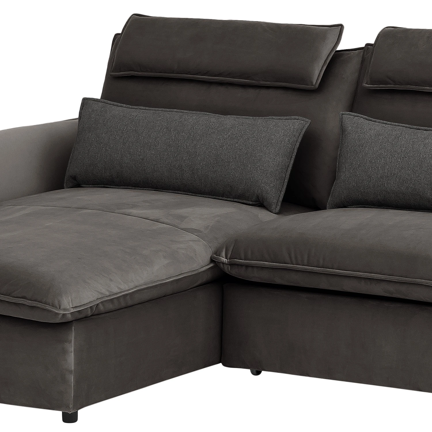 Fredriks Ecksofa Coolin - Samt - Dunkelbraun - Longchair davorstehend links - Schlaffunktion - Bettkasten 6 Fredriks Ecksofa Coolin - Samt - Dunkelbraun - Longchair davorstehend links - Schlaffunktion - Bettkasten – Bild 6
