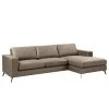 Fredriks Ecksofa Denny I - Antiklederlook - Taupe - Longchair davorstehend rechts