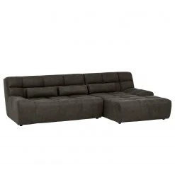 Loftscape Ecksofa Hanko - Microfaser - Anthrazit - Longchair davorstehend rechts